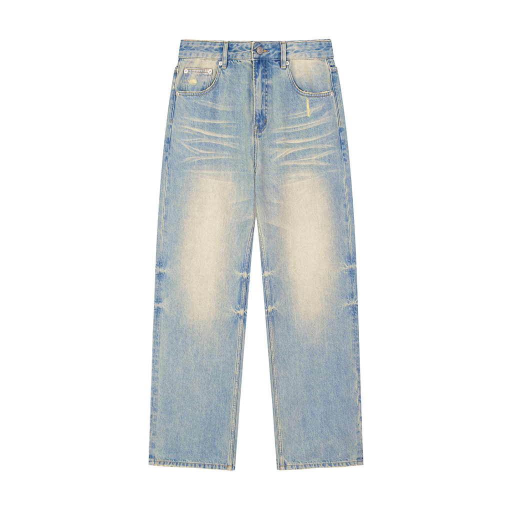 Straight leg Heavy light blue denim