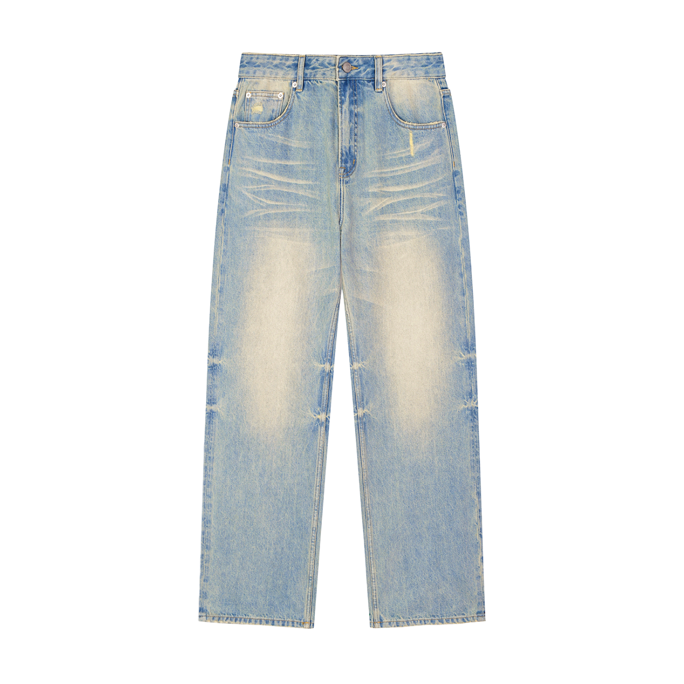 Straight leg Heavy light blue denim