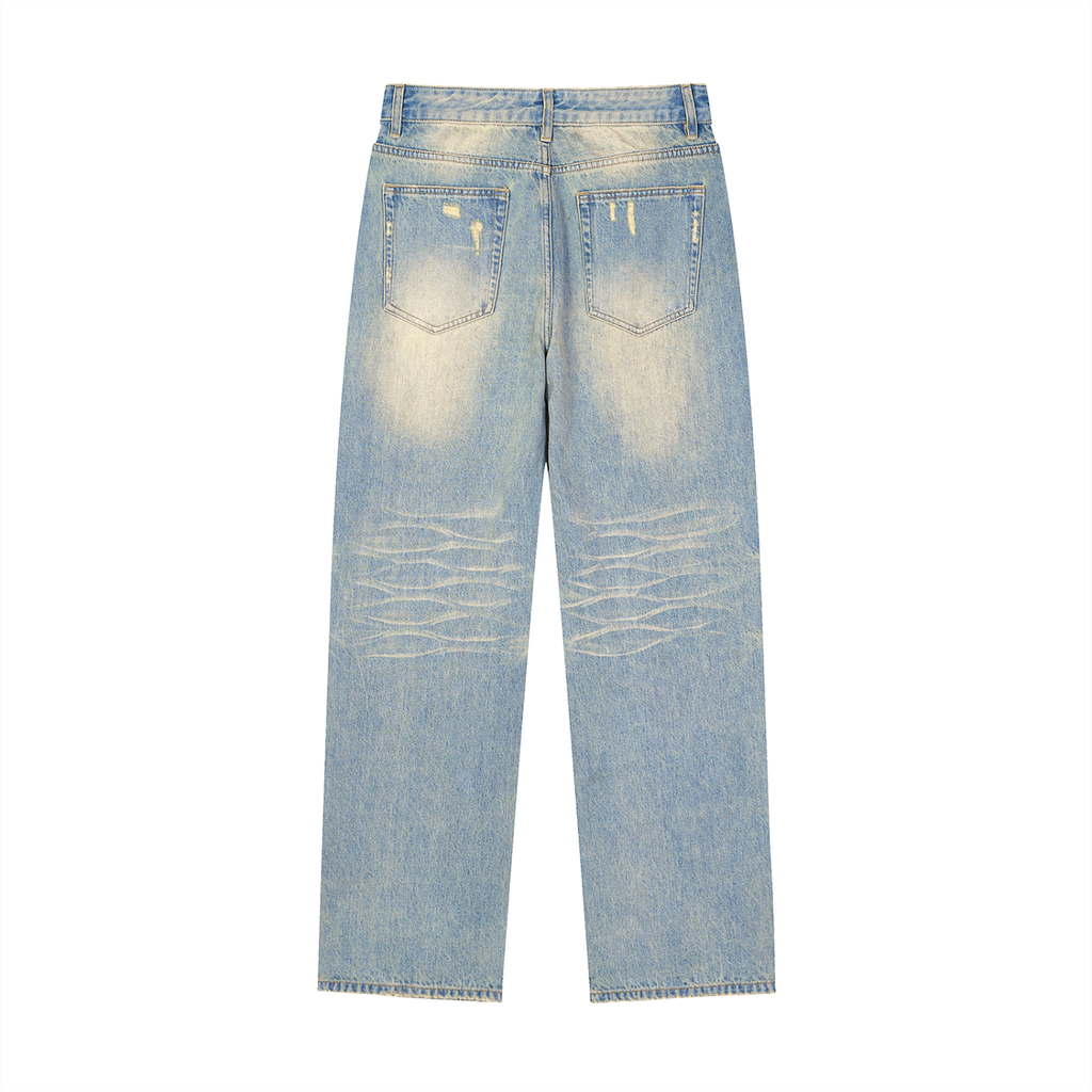 Straight leg Heavy light blue denim