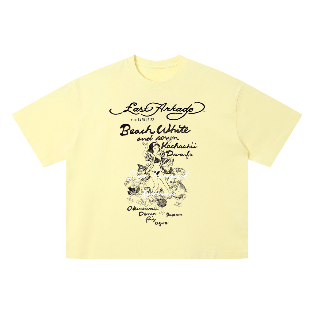 Beach White vintage washed logo tee
