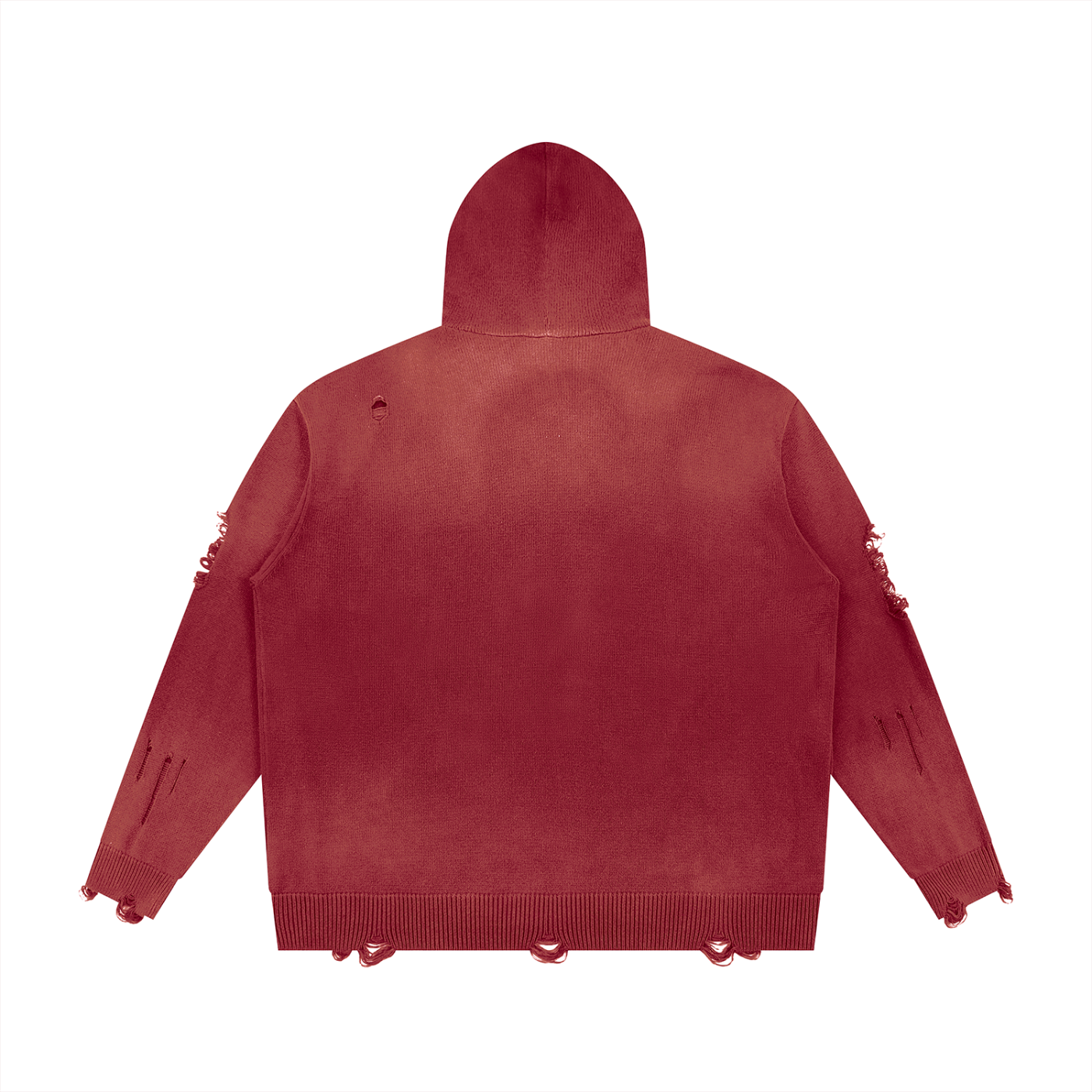 Distressed Zip Up oversized hoodie