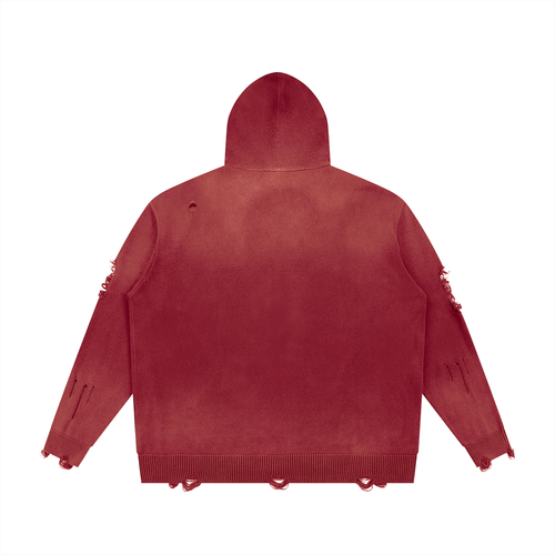 Distressed Zip Up oversized hoodie