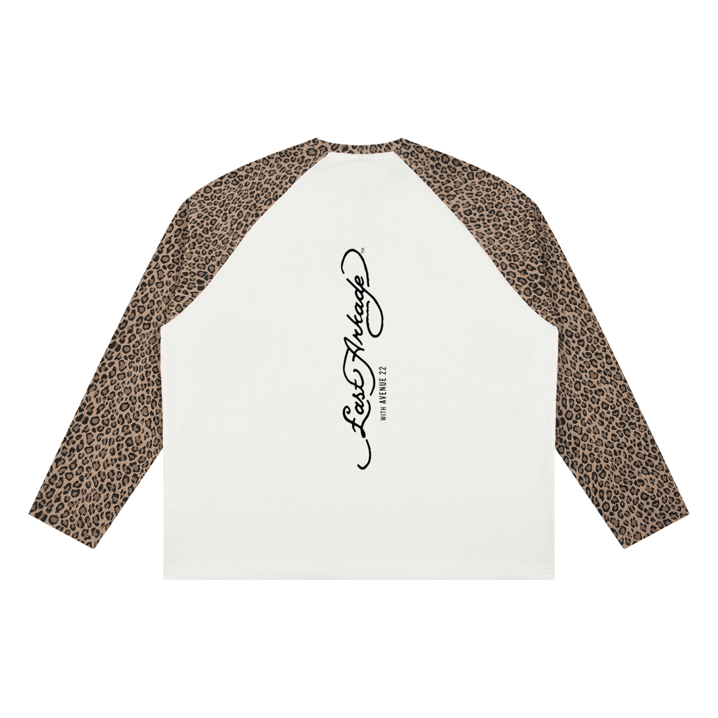 Unisex Leopard Panel Raglan Sleeve T-Shirt