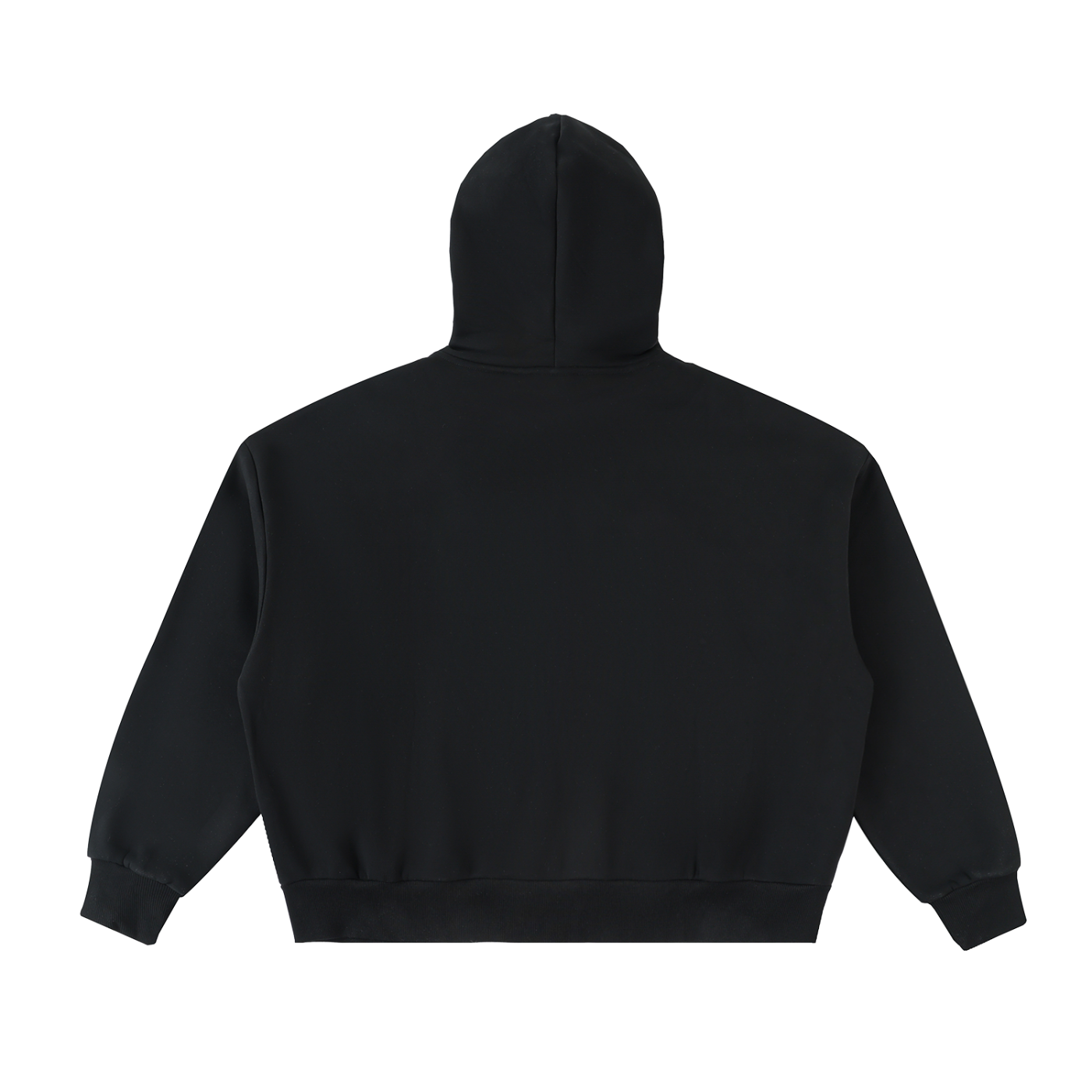 Fleeced Full-Zip Logo Boxy Hoodie